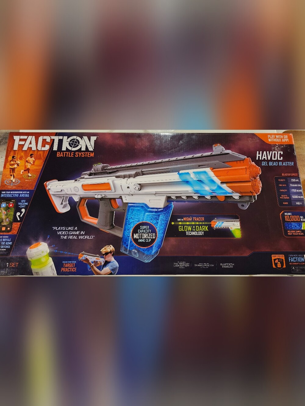 Faction Havoc Gel Bead Blaster Battle System Glow in Dark Smart Beacon NEW